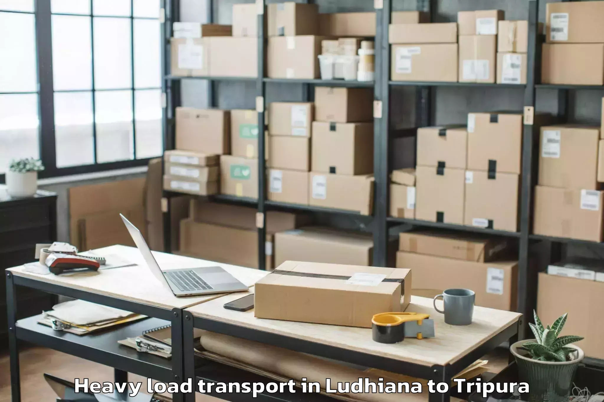 Hassle-Free Ludhiana to Kamalpur Airport Ixq Heavy Load Transport